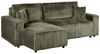 Eckschlafsofa 3-Sitzer ABACKA Cord Grün mit Stauraum rechtsseitig Bild 5