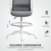 HOMCOM Schreibtischstuhl Bürostuhl (Bürostuhl, 1 St), drehbar, rollbar, Netzrücken, Schaumstoffkissen, Grau Bild 4