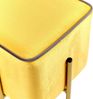 Baroni Home Quadratischer Samt-Pouf-Fußhocker, gepolsterter Wohnzimmer-Pouf, Ottomane für das Schlafzimmer, gelb mit ockerfarbener Umrandung, 33 x 33 x 38 cm Bild 3