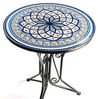 Kobolo Balkonset Sitzgruppe Gartenmöbel Tisch Stühle Metall Mosaik blau weiß, (3-tlg) Bild 4