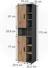 Hochschrank Irma Anthrazit/Goldkraft Eiche 50 x 172 cm mit 2 Türen Vicco Bild 3