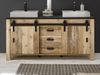 Doppelwaschtisch mit Waschbecken Stove in Used Wood hell 164 cm Bild 2