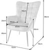 riess-ambiente Sessel SCANDINAVIA blau / natur (Einzelartikel, 1-St), Wohnzimmer · Stoff · Massivholz · mit Armlehnen · Scandinavian Design Bild 3