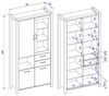 Wohnzimmer Vitrinenschrank ACCRA-83 in Taurus Eiche Nb. und schwarzem Gestell, B/H/T: ca. 100/200/41 cm Bild 3