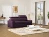Schlafsofa 3-Sitzer Stoff VIZIR - Violett - Liegefläche: 140 cm - Matratzenhöhe: 18 cm mit Memory Schaum Bild 2