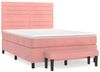 vidaXL Boxspringbett mit Matratze Rosa 140x190 cm Samt 3137904 Bild 3