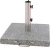 Nexos Sonnenschirmständer 30kg polierter Granit Edelstahl eckig 45x45 cm Schirmständer mit Griff und Rollen Bild 1