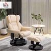 HOMCOM Polsterstuhl Relaxsessel mit Hocker, mit Liegefunktion, Ruhesessel (TV-Sessel, 2 St), bis 160 kg belastbar, Cremeweiß Bild 2