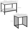 HOMCOM Couchtisch 2er-Set, mit Marmoroptik (Wohnzimmertisch, 2-St, Beistelltische), für Schlafzimmer, Stahl Bild 3