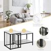 HOMCOM Couchtisch 2er-Set, mit Marmoroptik (Wohnzimmertisch, 2-St, Beistelltische), für Schlafzimmer, Stahl Bild 5