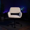FurnitureR Beige Computer-Gaming-Stuhl, Modernes Design, Bequeme Chenille-Polsterung, Höhenverstellbar, Platzsparende Drehstuhl, ideal für Büro und Home Office Bild 3