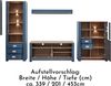 DIJON Wohnwand Komplett-Set in Parisian Blue, Haveleiche Cognac Optik - Moderne Schrankwand mit LED-Beleuchtung für Ihr Wohnzimmer - 339 x 201 x 45 cm (B/H/T) Bild 4