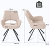 MEUBLE COSY Esstisch mit 2 Esszimmerstühle, Essgruppen, 3er-Set, Runder Esstisch, Küchentisch mit 2 Essstühlen, Stahlgestell, für Esszimmer Küche Wohnzimmer, Weiß + Beige Bild 3