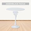 MEUBLE COSY Esstisch mit 2 Esszimmerstühle, Essgruppen, 3er-Set, Runder Esstisch, Küchentisch mit 2 Essstühlen, Stahlgestell, für Esszimmer Küche Wohnzimmer, Weiß + Beige Bild 5