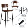Flash Furniture Barhocker aus Metall und Holz, Stahl, Sperrholz, Mahagoni Bild 4
