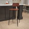 Flash Furniture Barhocker aus Metall und Holz, Stahl, Sperrholz, Mahagoni Bild 2
