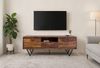 TV Lowboard Sheesham Massivholz 160cm Türen Schublade Fach Kabeldurchlass Industrial Design Bild 3