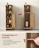 VASAGLE Badezimmerschrank klein, Badschrank schmal, stehend, mit Tür und Regal, kleiner Schrank für Toilettenpapier, Toilettenschrank, verstellbare Ablagen, 20 x 18 x 80 cm, honigbraun, BBK310K01 Bild 5