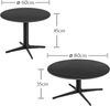LENA Beistelltisch 2er Set rund, Schwarz - Modernes Couchtisch Set mit schwarzem Metallgestell - 80 x 35 x 80 cm (B/H/T) Bild 3