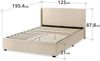 Zinus Maddon Bett 120x190 cm – Bettgestell 31 cm hoch mit Stauraum unter dem Bett – Ottomane Gasdruckfeder – Gepolstertes Bettgestell mit Stauraum – Beige Bild 2