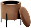 Pouf mit Stauraum WENONA Samtstoff Dunkelbraun Bild 4