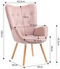 MEUBLE COSY Sessel Wohnzimmer Relaxsessel Lesesessel Lehnstühle Polstersessel Einzelsofa mit Holzbein Ohrensessel für Schlafzimmer Büro Vanity, Stoff, Rosa Bild 3
