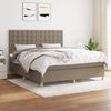 vidaXL Boxspringbett mit Matratze Taupe 160x200 cm Stoff 3142669 Bild 2