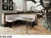 MEBLINI Eckbank für Esszimmer mit ausziehbarem Tisch - Küchenbank - Essecke - Sitzecke Küche - ERIC - X-Beine 128x168x87cm Links - Beige Samt/M Weiß Matt Bild 5