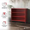 Jan Nowak Niedriges Bücherregal Metall - Luca | 2 Verstellbare Ablagen, Industrial Style | Standregal für Wohnzimmer, Schlafzimmer, Kleines Regal, Buchregal Glitzernd | 100 x 90 x 35 cm | Rot Bild 5