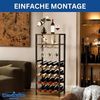 DanDiBo Weinregal Metall Schwarz Stehend mit Glashalter 100 cm 96575 Flaschenregal Flaschenständer Flaschenhalter Modern Bild 5