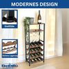 DanDiBo Weinregal Metall Schwarz Stehend mit Glashalter 100 cm 96575 Flaschenregal Flaschenständer Flaschenhalter Modern Bild 3