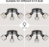 Dehobo Led Deckenstrahler Schwenkbar 350° - Deckenleuchte E14 3 Flammig Rund - Deckenlampe Spots Led Schwarz - Küchenlampe Wohnzimmerlampe Deckenspot Schlafzimmer Bild 5