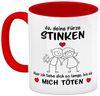 speecheese Tasse Ja deine Fürze stinken aber ich liebe dich trotzdem Kaffeebecher Rot Bild 2