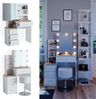 Schminktisch Conrada Weiß/Sonoma 36 cm mit LED Beleuchtung und Hocker Vicco Bild 2