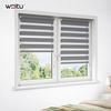 WOLTU Doppelrollo Klemmfix ohne Bohren Dunkelgrau 120x120 cm (BxH), Duo Rollo Zebrarollo Fensterrollo Klemmrollo Seitenzugrollo Easyfix lichtdurchlässig & verdunkelnd Rollos für Fenster und Tür Bild 2
