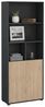 Dmora - Bücherregal Rosalie, Büroregal, Mobiler Buchhalter, Bücherbrett, 80x34 h205 cm, Eiche und Grau Bild 3