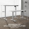 Vinsetto Schreibtisch Höhenverstellbares Stehpult mit 2 Haken, elektrisch (Laptoptisch, 1-St, Computertisch), für Wohnzimmer, Arbeitszimmer, Weiß Bild 4