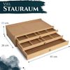 Artina Aufbewahrungsbox Malkoffer leer Troyes mit 3 Schubladen (BxTxH), 41x26x11cm, Utensilienkoffer Holzkoffer aus Buchenholz - Malkoffer Bild 3