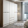 Dmora Guardaroba Grande Alrai, Mobile Camera da letto, Cabina armadio portabiti, Armadio appendiabiti, 277x52 h208 cm, Bianco e ORO Bild 4
