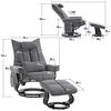 M MCombo Relaxsessel mit Hocker, Drehbare Fernsehsessel mit Liegefunktion, Moderner TV-Sessel Stuhl für Wohnzimmer, mit Kissen & Seitentasche, Stoff, 9076 Bild 3
