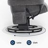 M MCombo Relaxsessel mit Hocker, Drehbare Fernsehsessel mit Liegefunktion, Moderner TV-Sessel Stuhl für Wohnzimmer, mit Kissen & Seitentasche, Stoff, 9076 Bild 5