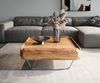 Couchtisch Kiano 90x90 cm Akazie Natur 2 Schübe V-Fuß Edelstahl Bild 3