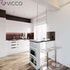 Bartisch Weiß/Anthrazit 57 x 117 cm mit 3 Fächern Vicco Bild 3