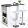 Bartisch Weiß/Anthrazit 57 x 117 cm mit 3 Fächern Vicco Bild 5