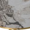 DRW Set mit 2 runden Couchtischen aus Holz und Metall in Gold und Marmor-Effekt, 80x43 und 60x38 cm Bild 3