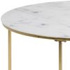 Couchtisch BOLTON-A1, Milchglas Marmor Print weiß, rund, ca. 80 cm Bild 5