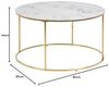 Couchtisch BOLTON-A1, Milchglas Marmor Print weiß, rund, ca. 80 cm Bild 3