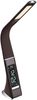 LED Tischlampe, braun, Touchdimmer, Uhr, Wecker, Flexo Spot Bild 2