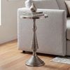 Beistelltisch Silber 30cm Aluminium Tisch Rund - Anstelltisch Metall Dekotisch - Design Wohnzimmertisch Rillenoptik - Sofatisch Modern - Couchtisch Handmade Bild 2