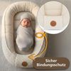 Babynest Nestchen Baby aus Teddy Plüsch 90x50 cm - Babynestchen Neugeborene Nest für Kinder Bett und Babybett tragbar Kuschelnest Coccon für Jungen und Mädchen Cremefarben Bild 5